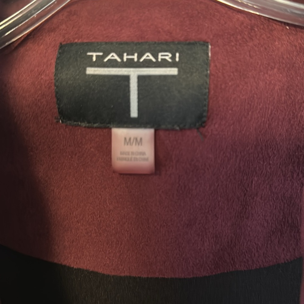 Tahari Rich Maroon Trench Coat - Picture 2 of 3